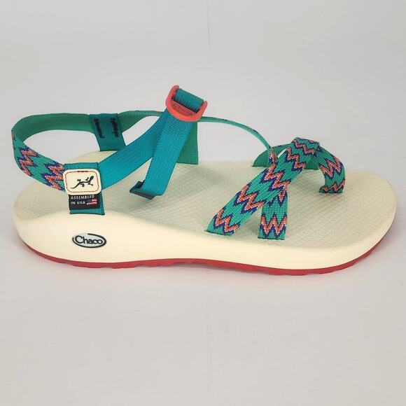 Chaco Z/1 Classic Sport Sandals Teal Zigzag Strap Men’s 13 NWOT - Picture 1 of 10